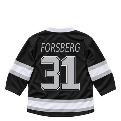 Los Angeles Kings jersey keychain — Anton Forsberg #31. Exact saved player artwork preview.