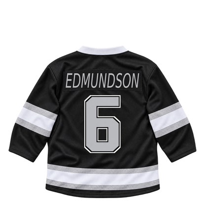 Los Angeles Kings jersey keychain — Joel Edmundson #6. Exact saved player artwork preview.