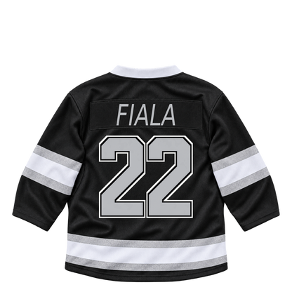 Los Angeles Kings jersey keychain — Kevin Fiala #22. Exact saved player artwork preview.