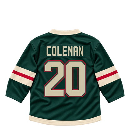 Minnesota Wild jersey keychain — Blake Coleman #20. Exact saved player artwork preview.