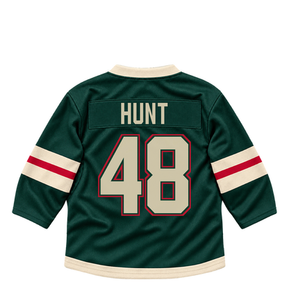 Minnesota Wild jersey keychain — Daemon Hunt #48. Exact saved player artwork preview.