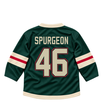 Minnesota Wild jersey keychain — Jared Spurgeon #46. Exact saved player artwork preview.