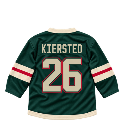 Minnesota Wild jersey keychain — Matt Kiersted #26. Exact saved player artwork preview.