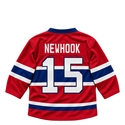 Montreal Canadiens jersey keychain — Alex Newhook #15. Exact saved player artwork preview.