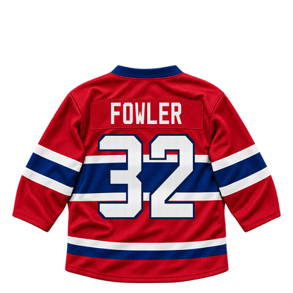 Montreal Canadiens jersey keychain — Jacob Fowler #32. Exact saved player artwork preview.