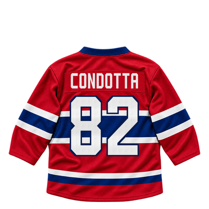 Montreal Canadiens jersey keychain — Lucas Condotta #82. Exact saved player artwork preview.