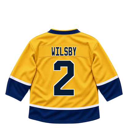 Nashville Predators jersey keychain — Adam Wilsby #2. Exact saved player artwork preview.