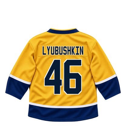 Nashville Predators jersey keychain — Ilya Lyubushkin #46. Exact saved player artwork preview.