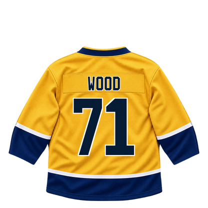Nashville Predators jersey keychain — Matthew Wood #71. Exact saved player artwork preview.