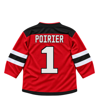 New Jersey Devils jersey keychain — Rémi Poirier #1. Exact saved player artwork preview.