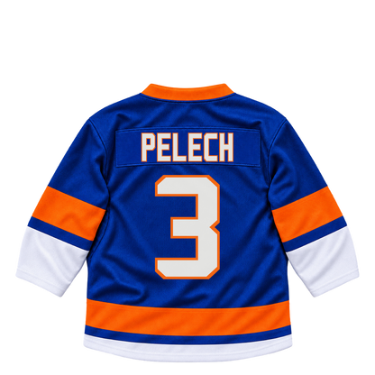 New York Islanders jersey keychain — Adam Pelech #3. Exact saved player artwork preview.