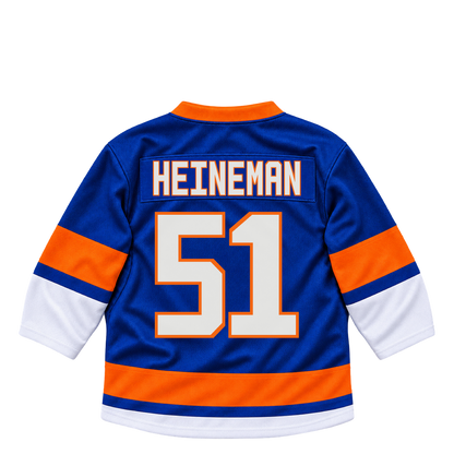 New York Islanders jersey keychain — Emil Heineman #51. Exact saved player artwork preview.