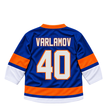 New York Islanders jersey keychain — Semyon Varlamov #40. Exact saved player artwork preview.