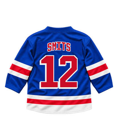 New York Rangers jersey keychain — Alberts Smits #12. Exact saved player artwork preview.
