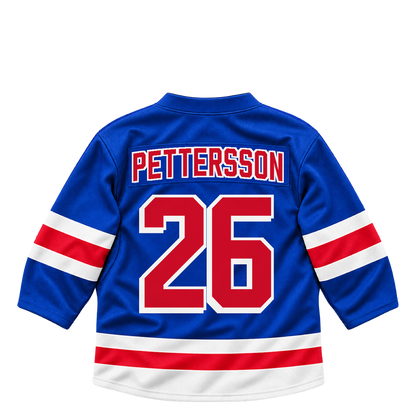 New York Rangers jersey keychain — Marcus Pettersson #26. Exact saved player artwork preview.