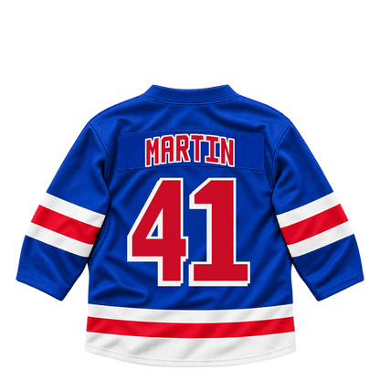 New York Rangers jersey keychain — Spencer Martin #41. Exact saved player artwork preview.