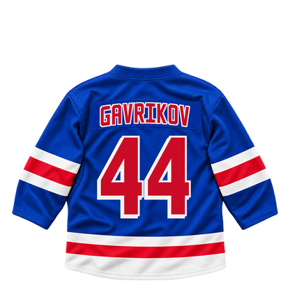 New York Rangers jersey keychain — Vladislav Gavrikov #44. Exact saved player artwork preview.
