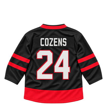 Ottawa Senators jersey keychain — Dylan Cozens #24. Exact saved player artwork preview.