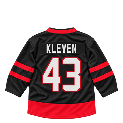 Ottawa Senators jersey keychain — Tyler Kleven #43. Exact saved player artwork preview.
