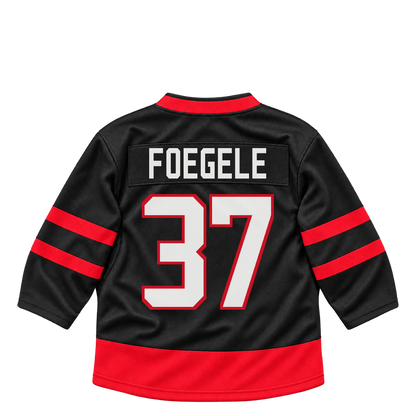 Ottawa Senators jersey keychain — Warren Foegele #37. Exact saved player artwork preview.