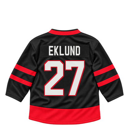 Ottawa Senators jersey keychain — William Eklund #27. Exact saved player artwork preview.