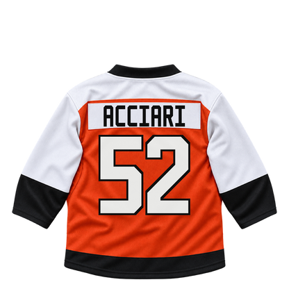 Philadelphia Flyers jersey keychain — Noel Acciari #52. Exact saved player artwork preview.