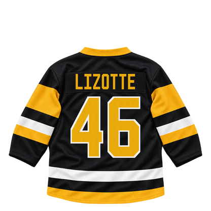 Pittsburgh Penguins jersey keychain — Blake Lizotte #46. Exact saved player artwork preview.