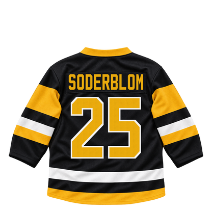 Pittsburgh Penguins jersey keychain — Elmer Soderblom #25. Exact saved player artwork preview.