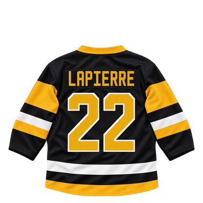 Pittsburgh Penguins jersey keychain — Hendrix Lapierre #22. Exact saved player artwork preview.