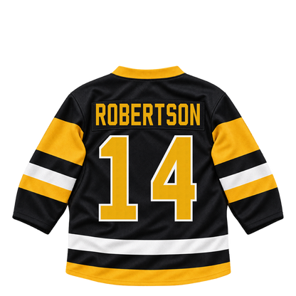 Pittsburgh Penguins jersey keychain — Nick Robertson #14. Exact saved player artwork preview.