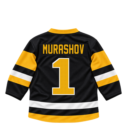 Pittsburgh Penguins jersey keychain — Sergei Murashov #1. Exact saved player artwork preview.