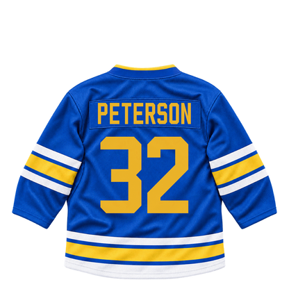 St. Louis Blues jersey keychain — Dylan Peterson #32. Exact saved player artwork preview.