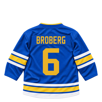 St. Louis Blues jersey keychain — Philip Broberg #6. Exact saved player artwork preview.