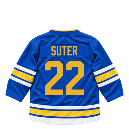 St. Louis Blues jersey keychain — Pius Suter #22. Exact saved player artwork preview.