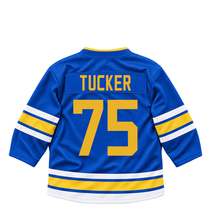 St. Louis Blues jersey keychain — Tyler Tucker #75. Exact saved player artwork preview.