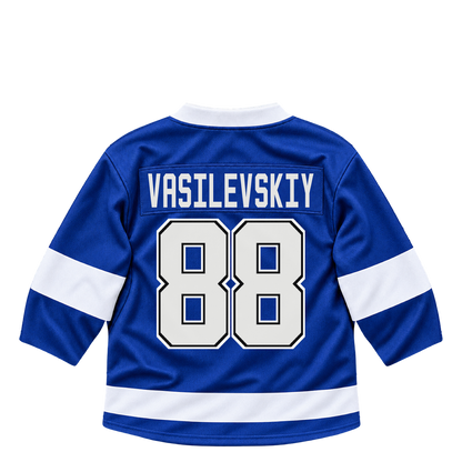 Tampa Bay Lightning jersey keychain — Andrei Vasilevskiy #88. Exact saved player artwork preview.
