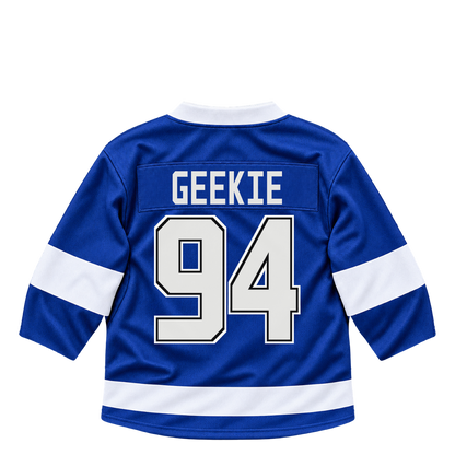 Tampa Bay Lightning jersey keychain — Conor Geekie #94. Exact saved player artwork preview.