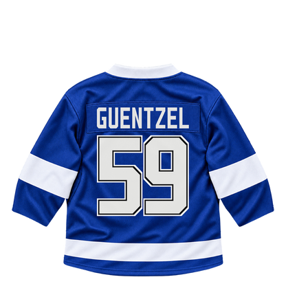 Tampa Bay Lightning jersey keychain — Jake Guentzel #59. Exact saved player artwork preview.