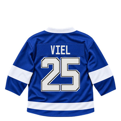 Tampa Bay Lightning jersey keychain — Jeffrey Viel #25. Exact saved player artwork preview.