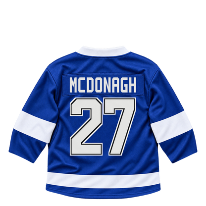 Tampa Bay Lightning jersey keychain — Ryan McDonagh #27. Exact saved player artwork preview.