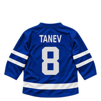 Toronto Maple Leafs jersey keychain — Chris Tanev #8. Exact saved player artwork preview.