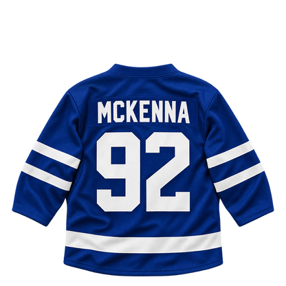 Toronto Maple Leafs jersey keychain — Gavin McKenna #92. Exact saved player artwork preview.