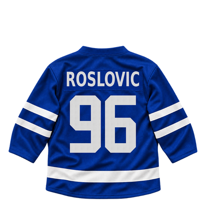 Toronto Maple Leafs jersey keychain — Jack Roslovic #96. Exact saved player artwork preview.
