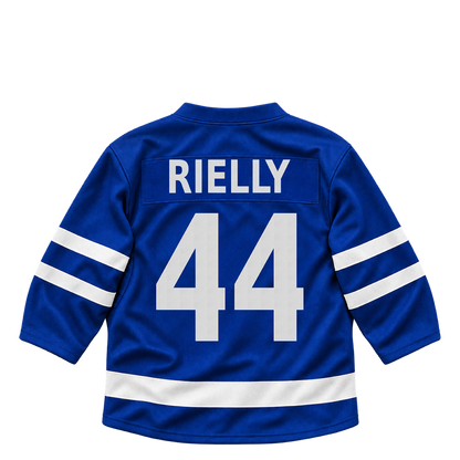 Toronto Maple Leafs jersey keychain — Morgan Rielly #44. Exact saved player artwork preview.