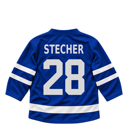 Toronto Maple Leafs jersey keychain — Troy Stecher #28. Exact saved player artwork preview.