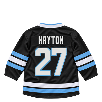 Utah Mammoth jersey keychain — Barrett Hayton #27. Exact saved player artwork preview.