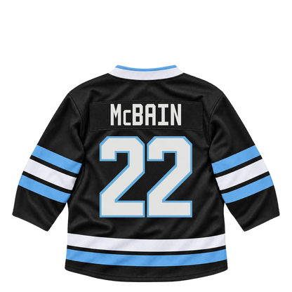 Utah Mammoth jersey keychain — Jack McBain #22. Exact saved player artwork preview.