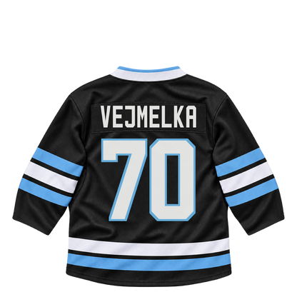 Utah Mammoth jersey keychain — Karel Vejmelka #70. Exact saved player artwork preview.