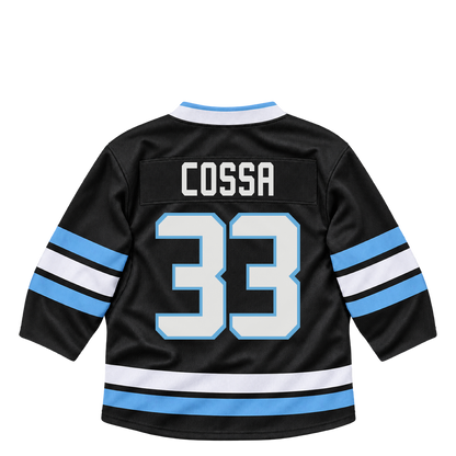 Utah Mammoth jersey keychain — Sebastian Cossa #33. Exact saved player artwork preview.