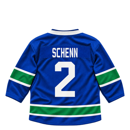 Vancouver Canucks jersey keychain — Luke Schenn #2. Exact saved player artwork preview.
